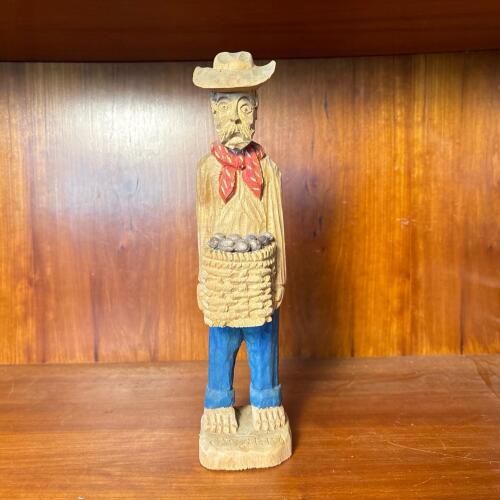 Carved Wooden Folk Art Cowboy Figure