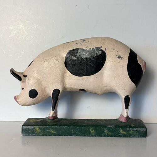 Cast Iron Spotted Pig Doorstop