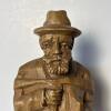 Pair of Hand-Carved Wooden Traveler Figurines - 2