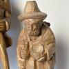 Pair of Hand-Carved Wooden Traveler Figurines - 3