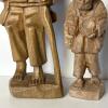 Pair of Hand-Carved Wooden Traveler Figurines - 4