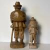 Pair of Hand-Carved Wooden Traveler Figurines - 5