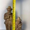 Pair of Hand-Carved Wooden Traveler Figurines - 7