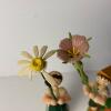Wooden Figurines in Folk Art Style with Flowers - 2