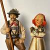 Pair of Hand Carved & Painted Wooden Figurines - 2