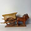 Handcrafted Wooden Ox-Drawn Cart Sculpture - 2