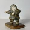 Alaskan Indigenous Figurines: Wooden Kayaker & Stone Figure - 5