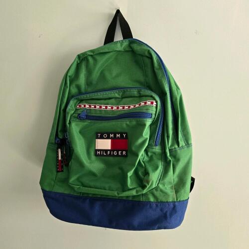 Vintage Tommy Hilfiger Green and Blue Backpack