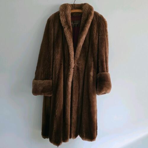 Vintage Faux Fur Coat With Satin Lining