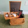 Wicker Sewing Basket With Notions, Scissors, And Accessories