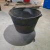 Large Iron Cauldron with Riveted Handles
