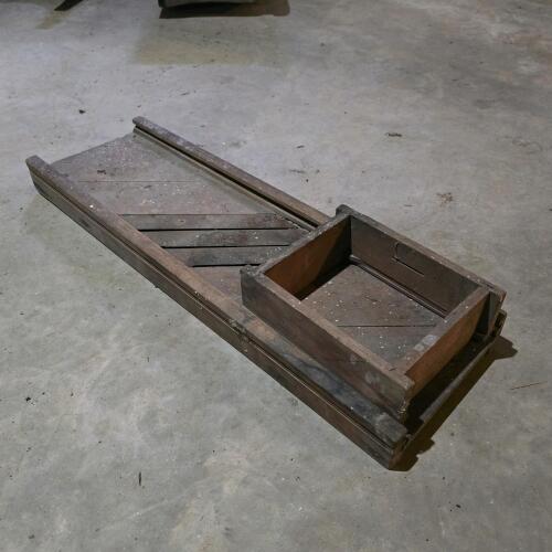 Wooden Mandoline-Style Vegetable Slicer in Rustic Style