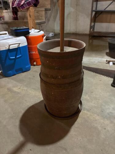 Antique Wooden Butter Churn With Dasher