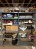 Assorted Household Items, Baskets, Tins, and Glassware