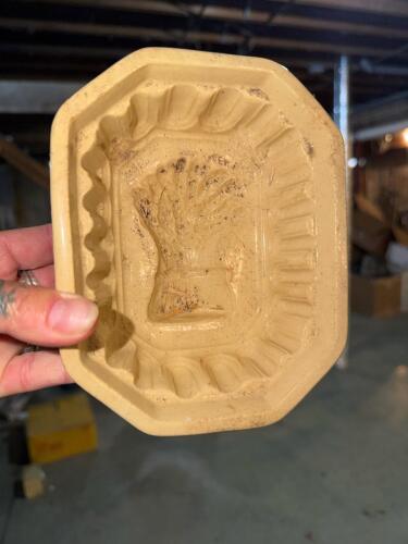 Vintage Yellowware Mold with Wheat Sheaf Design