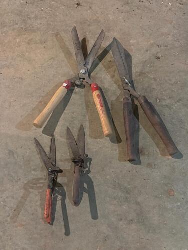 Vintage and Modern Hedge Shears and Grass Shears