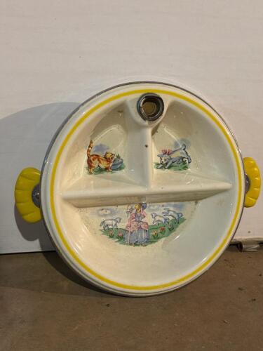 Vintage Little Bo Peep Porcelain Child's Warming Dish