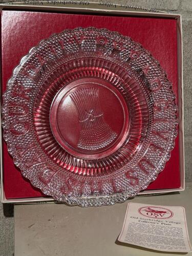 Old Sturbridge Village Collector's Plate Clear Pressed Glass