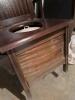 Wooden Commode Chair With Enamel Chamber Pot - 4