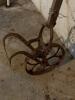 Antique Garden Cultivator with Iron Wheels and Wooden Handle - 2