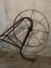 Antique Iron Farm Plow with Large Metal Wheel - 2
