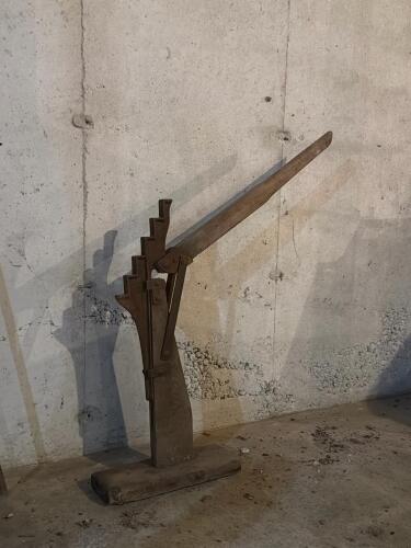 Antique Wooden and Iron Wagon Jack