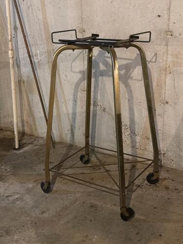 Vintage Metal Rolling Stand with Casters