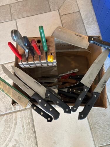 Large Assortment of Kitchen Knives