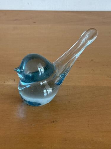 Harkness Glass Blue Glass Bird Figurine