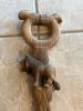 Hand-Carved Wooden Walking Stick With Lion Motif - 3