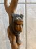 Hand-Carved Wooden Walking Stick With Lion Motif - 5
