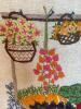 Framed Embroidered Produce Stand Textile Art - 2
