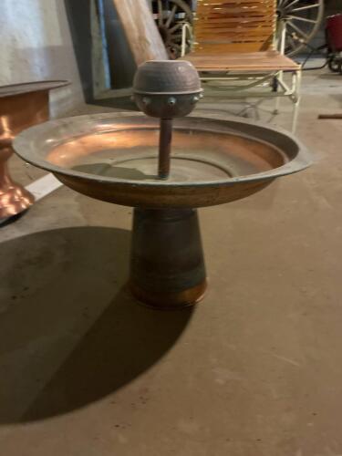 Vintage Copper Garden Fountain Bowl