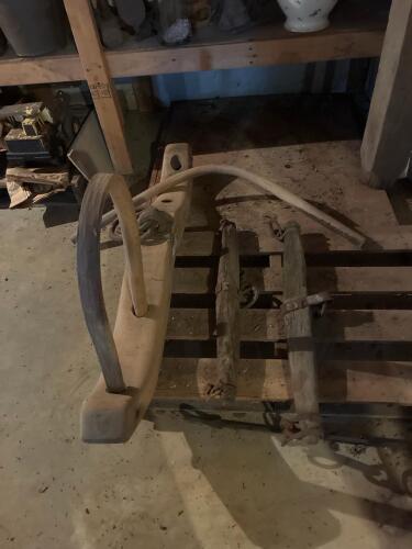 Antique Wooden Ox Yoke with Iron Hardware