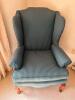 Upholstered Wingback Armchair in Queen Anne-Style (1/2) - 4
