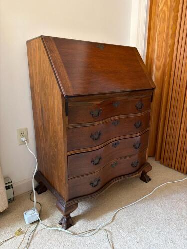 Chippendale-Style Slant Front Secretary Desk