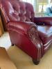 Faux Red Leather Tufted Recliner Chair with Nailhead Trim - 4