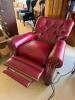 Faux Red Leather Tufted Recliner Chair with Nailhead Trim - 7