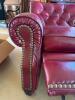 Faux Red Leather Tufted Recliner Chair with Nailhead Trim - 9