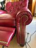 Faux Red Leather Tufted Recliner Chair with Nailhead Trim - 10