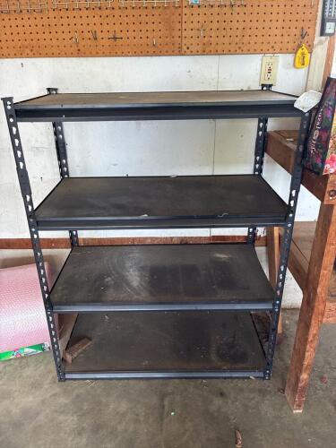 Utility Garage Shelving Unit with Black Metal Frame and MDF Shelves