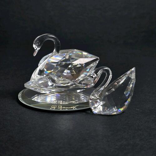 Pair of Swarovski Crystal Swan Figurines
