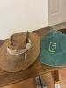 Straw Western Hat with Feather Band and Martha's Vineyard Cap