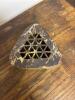 Triangular Marble Incense Burner Box with Lattice Lid