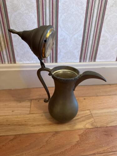Brass Pitcher With Hinged Lid,