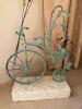 Signed Metal Bicycle Sculpture with Glass Balloons and Flowers - 2