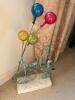 Signed Metal Bicycle Sculpture with Glass Balloons and Flowers - 7