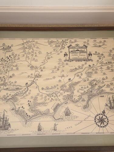 Framed Map of Colonial Fairfield in Connecticut