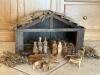 Wooden Nativity Scene with Hand-Carved Figures and Stable - 2