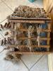 Wooden Nativity Scene with Hand-Carved Figures and Stable - 4